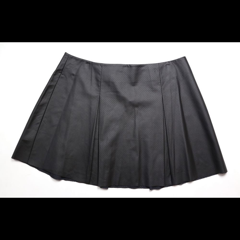 BCBG black perforated mini skirt